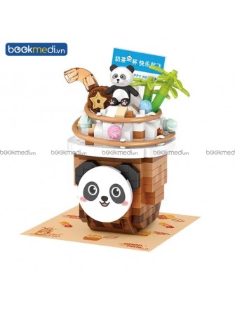 Đồ Chơi Lắp Ráp Mô Hình Măm Măm Trà Sữa Panda Milk Tea Hãng Loz